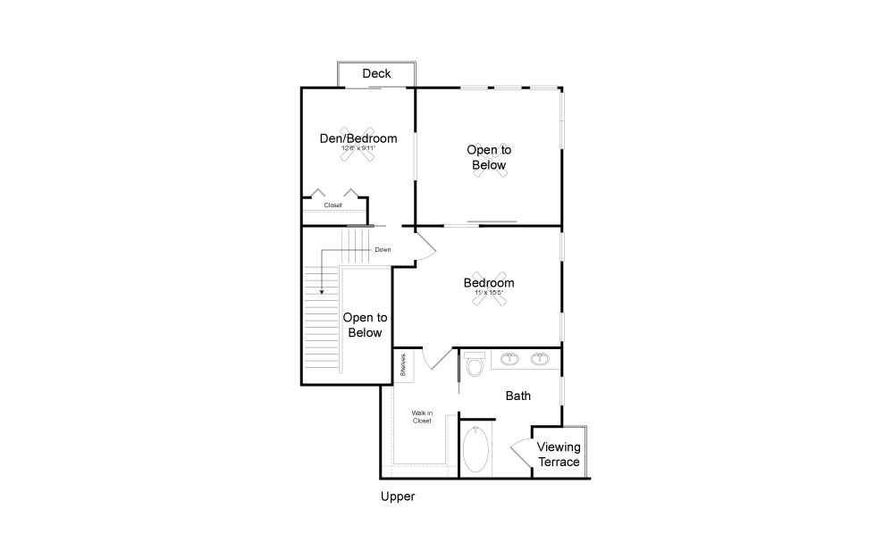 CD1 - 2 bedroom floorplan layout with 2 baths and 1493 square feet. (Floor 2)